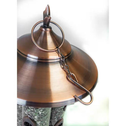 Large Copper Bird Feeder with 3 Tubes and 9 Feeding Ports - Tampa Home & Garden Store