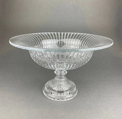 Large Crystal Footed Bowl. Clear Cut Crystal Centerpiece Serving Dish. Most Likely Waterford. Fine Dining. Elegant Fruit Bowl. - Tampa Home & Garden Store