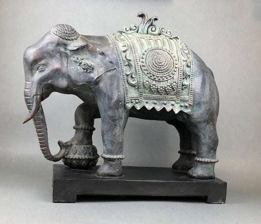 Large Elephant Statue, Elephant Sculpture Made of Resin. Elephant for Elegant Home Decor. Indian Art Elephant. - Tampa Home & Garden Store