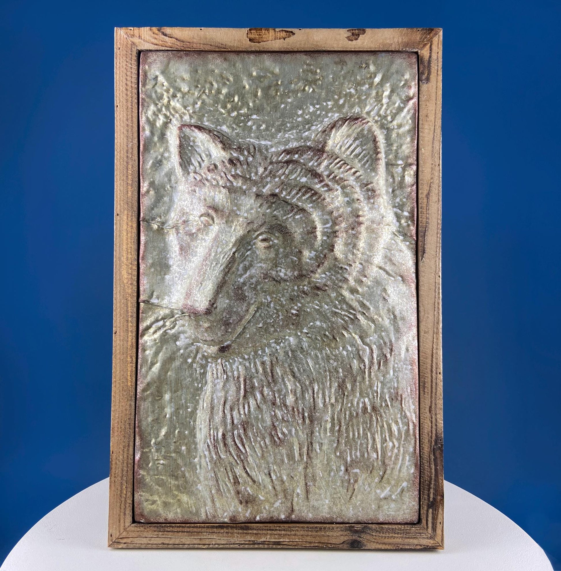 Large Hand Pounded Metal Bear Wall Art. Rustic Animal Relief for Cabin or Kids Room. Gift For Dad Hunter Animal Lover. Whimsical Bear Portrait. - Tampa Home & Garden Store