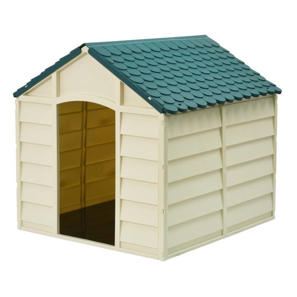 Large Heavy Duty Outdoor Waterproof Dog House in Beige Polypropylene - Tampa Home & Garden Store