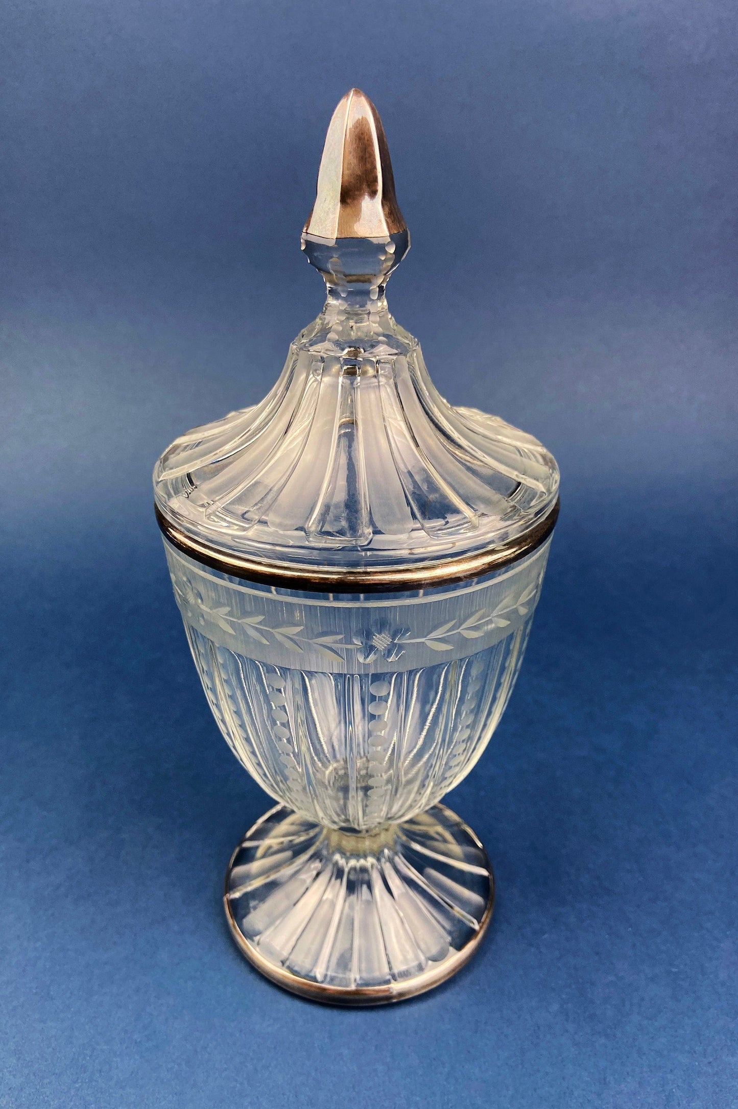 Large Lidded Apothecary with Eggs and Feathers. Alternative Spring/Easter Decor.  Footed, Glass Storage Jar. Table Centerpiece. Shabby Chic. - Tampa Home & Garden Store
