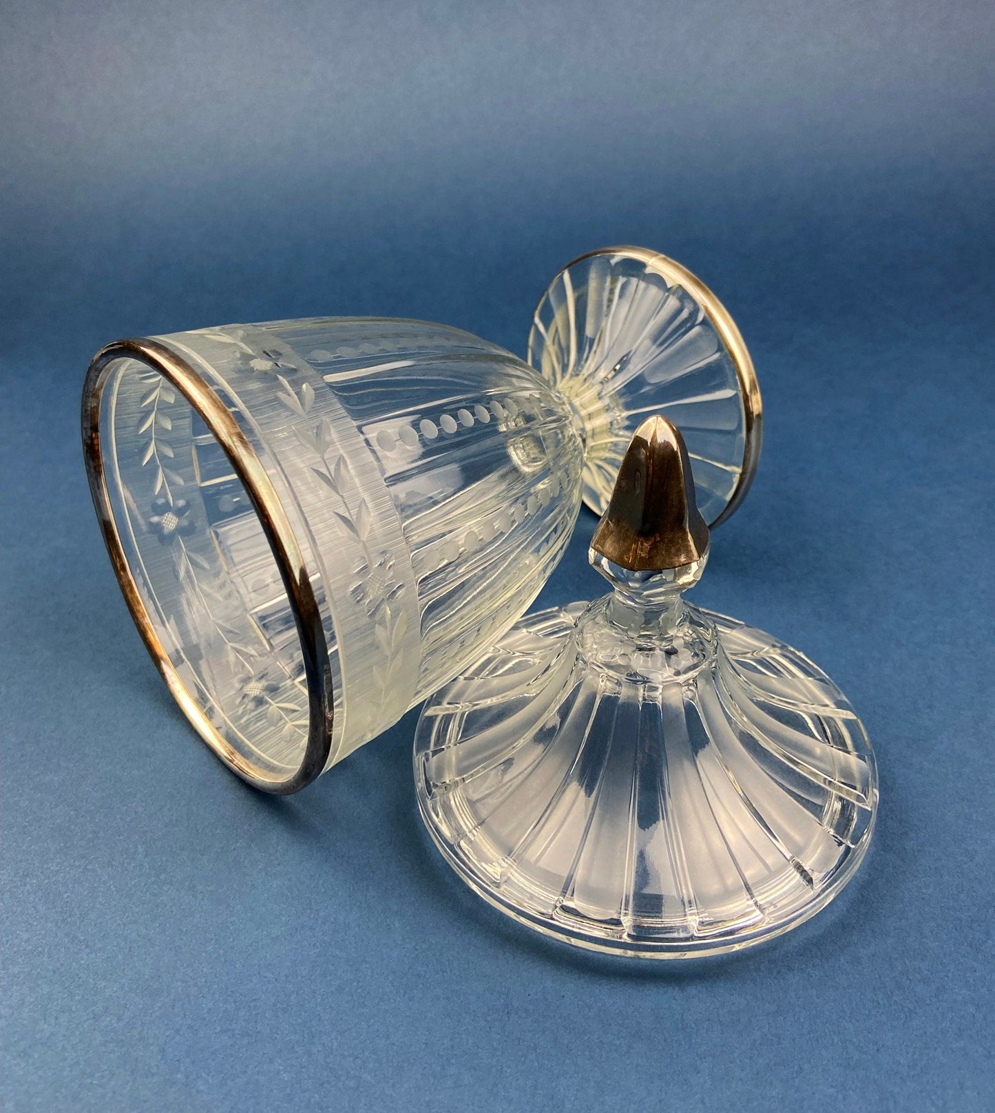 Large Lidded Apothecary with Eggs and Feathers. Alternative Spring/Easter Decor.  Footed, Glass Storage Jar. Table Centerpiece. Shabby Chic. - Tampa Home & Garden Store