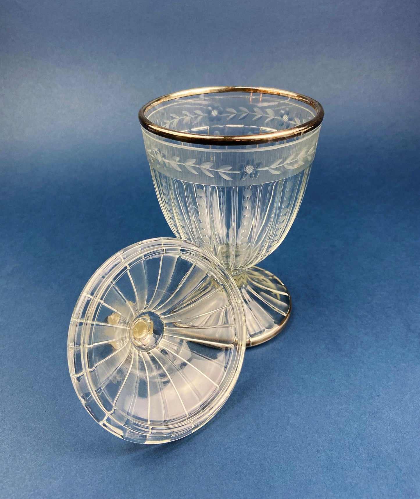 Large Lidded Apothecary with Eggs and Feathers. Alternative Spring/Easter Decor.  Footed, Glass Storage Jar. Table Centerpiece. Shabby Chic. - Tampa Home & Garden Store