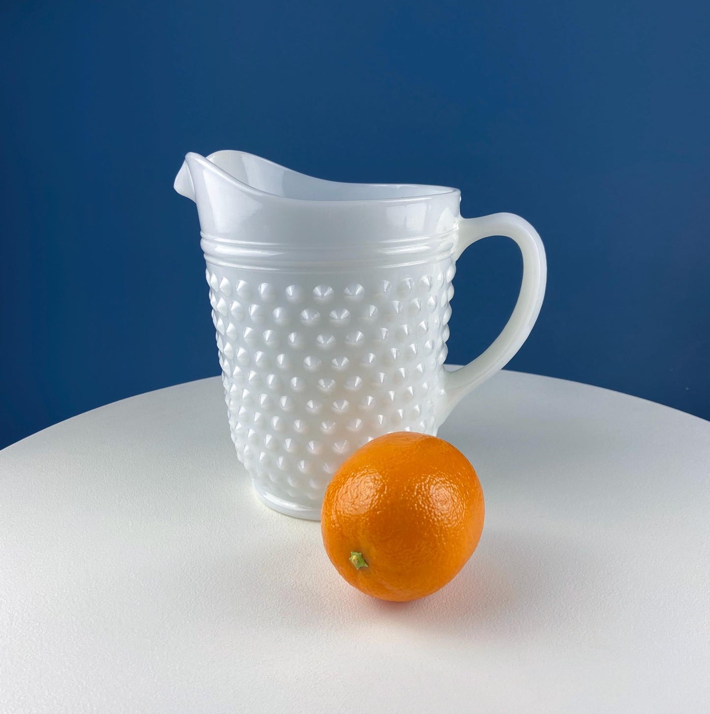 Large Milk Glass Pitcher with Hobnail Pattern and 3 Matching Tall Glasses. Juice Punch Milk Water Jug. Dining Room Decor. Lemonade Stand. - Tampa Home & Garden Store