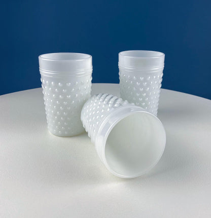 Large Milk Glass Pitcher with Hobnail Pattern and 3 Matching Tall Glasses. Juice Punch Milk Water Jug. Dining Room Decor. Lemonade Stand. - Tampa Home & Garden Store