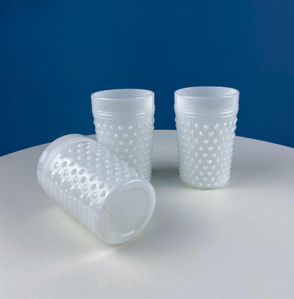 Large Milk Glass Pitcher with Hobnail Pattern and 3 Matching Tall Glasses. Juice Punch Milk Water Jug. Dining Room Decor. Lemonade Stand. - Tampa Home & Garden Store
