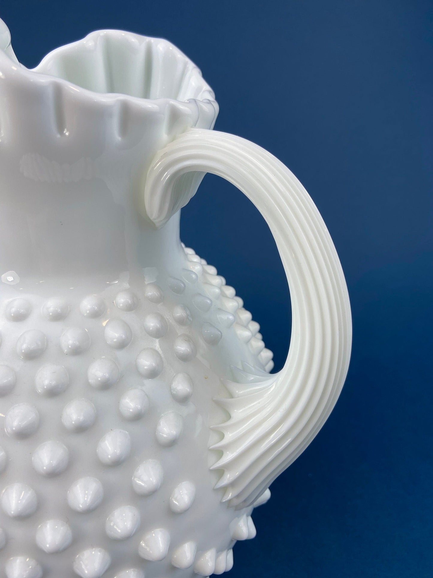 Large Milk Glass Pitcher with Hobnail Pattern and 3 Matching Tall Glasses. Juice Punch Milk Water Jug. Dining Room Decor. Lemonade Stand. - Tampa Home & Garden Store