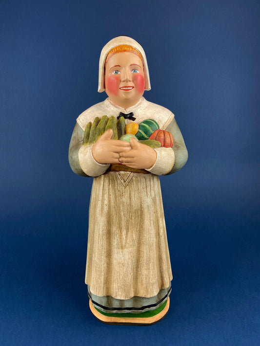 Large Pilgrim Woman Figurine. Our Town Collection by Leo Smith for Dept 56. Hand-Painted Statuette Signed by Artist. Gift for Him or Her. - Tampa Home & Garden Store