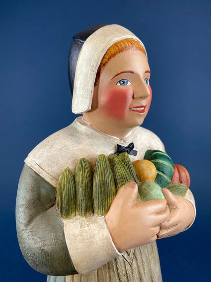 Large Pilgrim Woman Figurine. Our Town Collection by Leo Smith for Dept 56. Hand-Painted Statuette Signed by Artist. Gift for Him or Her. - Tampa Home & Garden Store