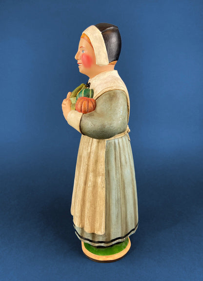 Large Pilgrim Woman Figurine. Our Town Collection by Leo Smith for Dept 56. Hand-Painted Statuette Signed by Artist. Gift for Him or Her. - Tampa Home & Garden Store
