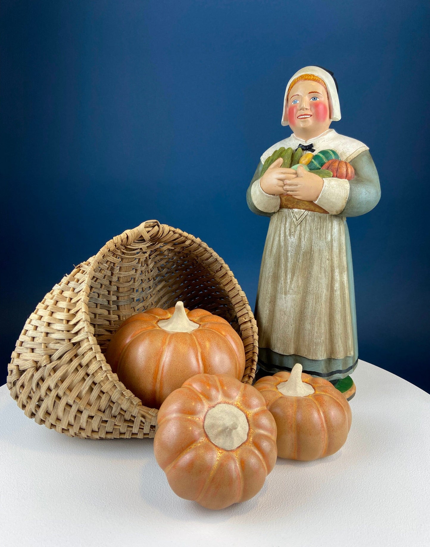 Large Pilgrim Woman Figurine. Our Town Collection by Leo Smith for Dept 56. Hand-Painted Statuette Signed by Artist. Gift for Him or Her. - Tampa Home & Garden Store