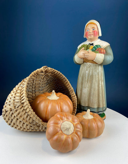 Large Pilgrim Woman Figurine. Our Town Collection by Leo Smith for Dept 56. Hand-Painted Statuette Signed by Artist. Gift for Him or Her. - Tampa Home & Garden Store