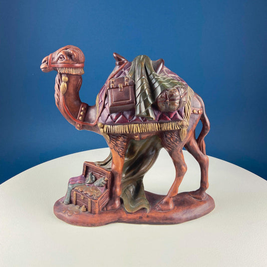 Large Standing Nativity Camel by Atlantic Mold, 1972. Vintage Brown Camel. Christmas Decor. Traditional Holiday Display. Gift for Him Her. - Tampa Home & Garden Store