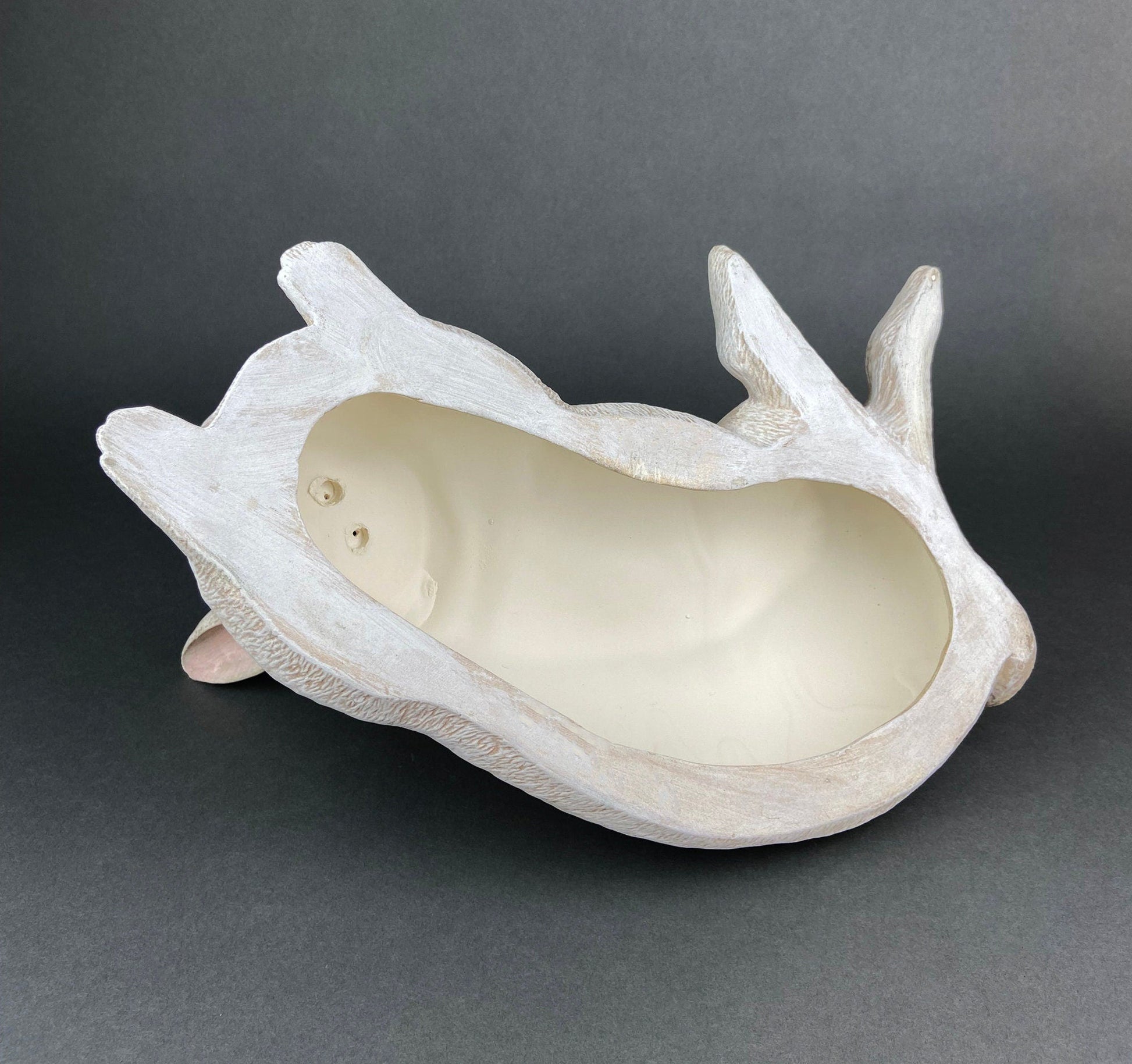 Large White Bunny Rabbit Figurine. Cute Reclining Plump Bunny for Easter and Spring Celebration. Modern Farmhouse. Rustic House Decor. - Tampa Home & Garden Store