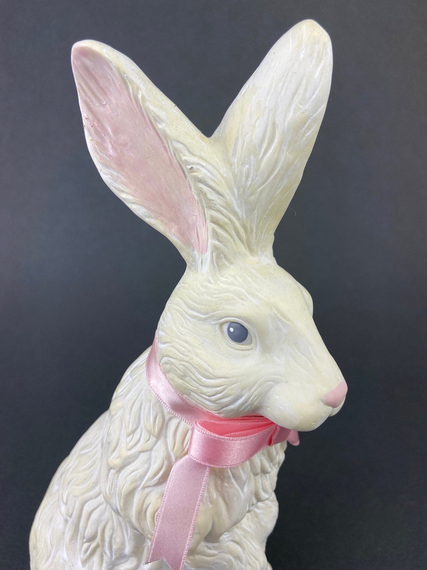 Large White Bunny Rabbit Figurine. Cute Reclining Plump Bunny for Easter and Spring Celebration. Modern Farmhouse. Rustic House Decor. - Tampa Home & Garden Store