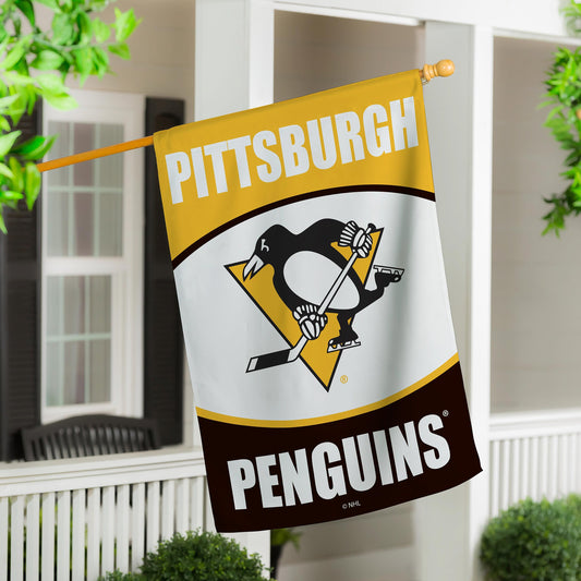 Pittsburgh Penguins Suede Flag, House - Tampa Home & Garden Store