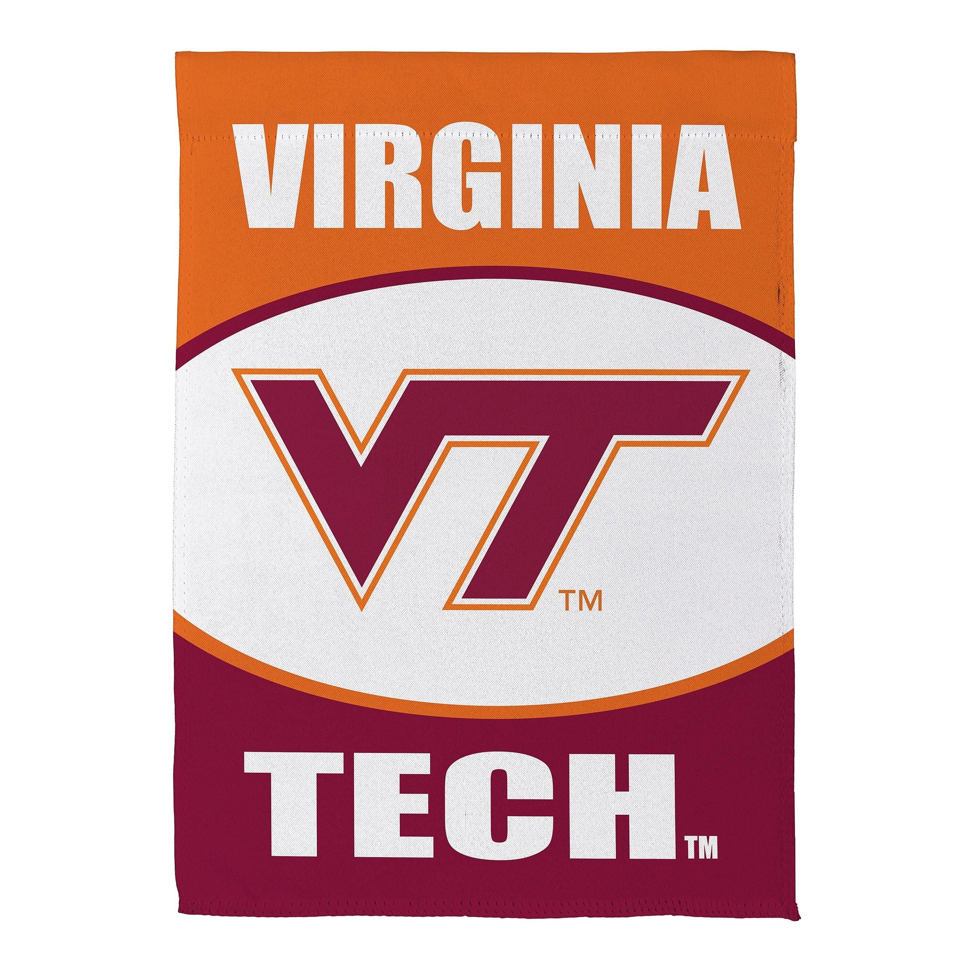 Virginia Tech suede flag by Evergreen Enterprises Wholesale Collective, orange team flag on Tampa Home & Garden Store