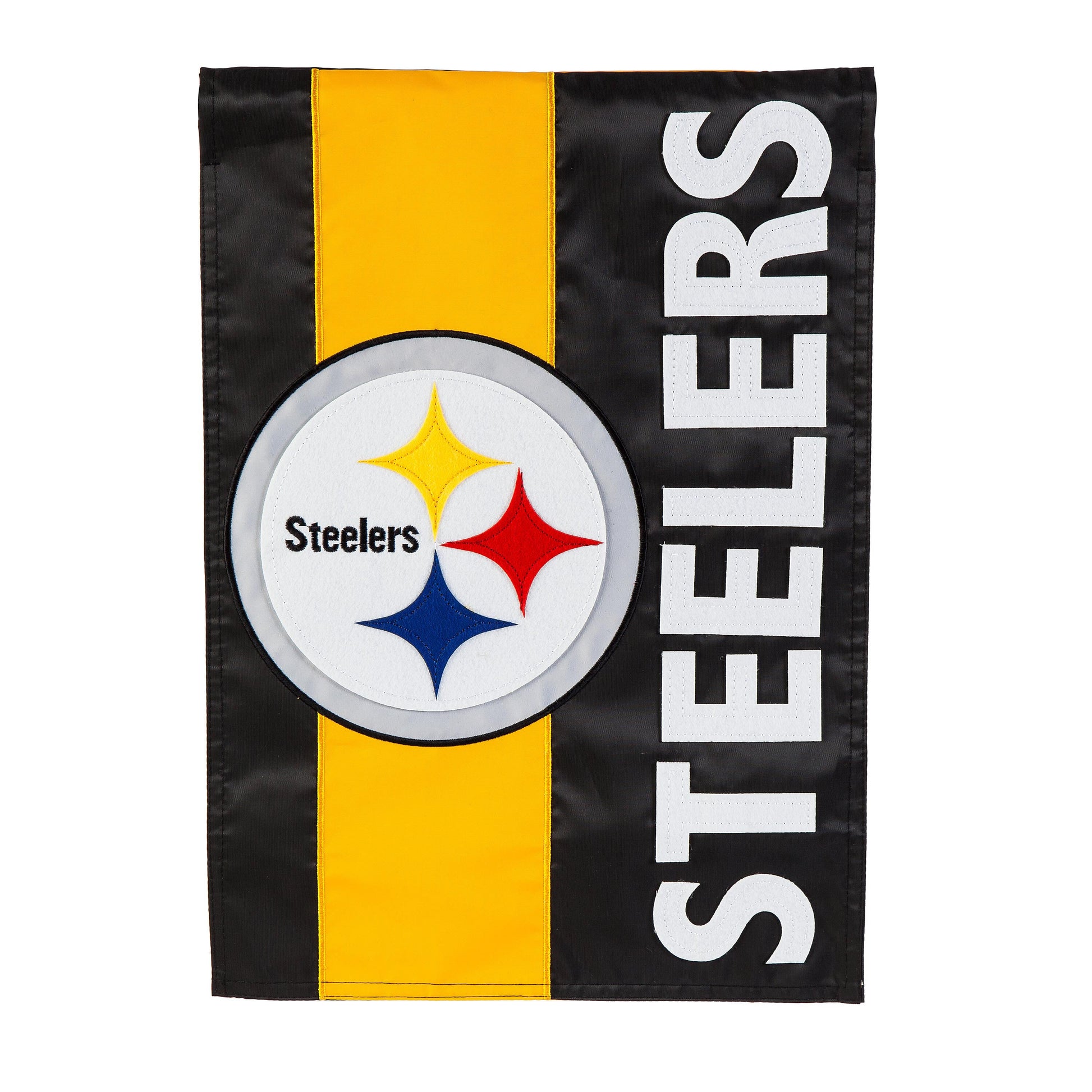 Pittsburgh Steelers Embellished Garden Flag applique by Evergreen Enterprises on Tampa Home & Garden Store