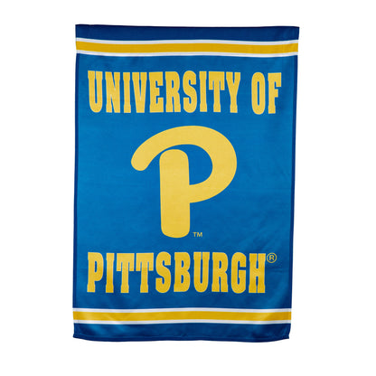 Embossed suede flag blue field with gold University of Pittsburgh text Evergreen Enterprises on Tampa Home & Garden Store