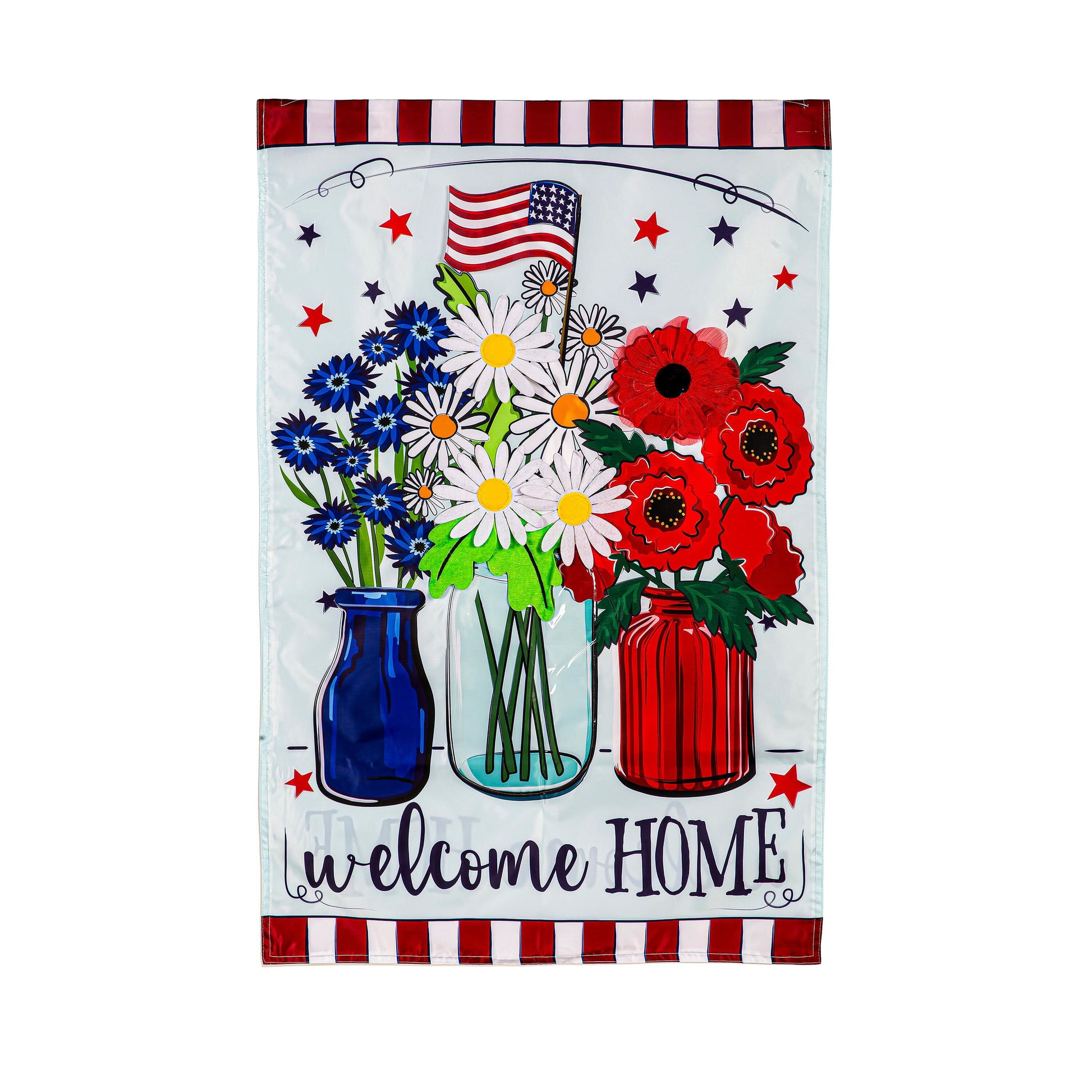 Patriotic Floral Applique Flag with bouquet and flowers by Evergreen Enterprises garden on Tampa Home & Garden Store