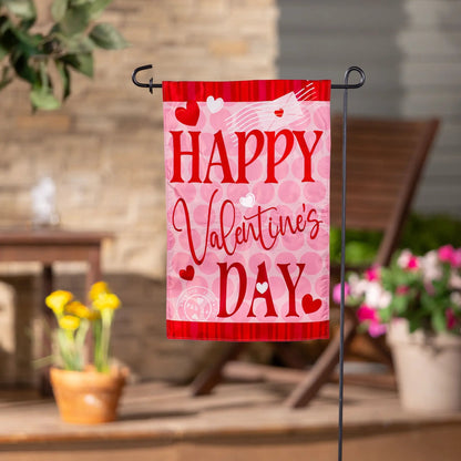 Valentine's Day Hearts Applique Garden Flag by Evergreen Enterprises on Tampa Home & Garden Store