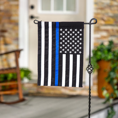 Thin Blue Line Garden Applique Flag For Police