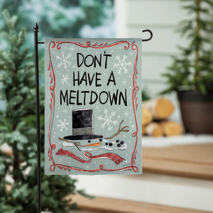 Holiday Fun Reversible Suede Garden Flag gray background red border with snowflakes on Tampa Home & Garden Store