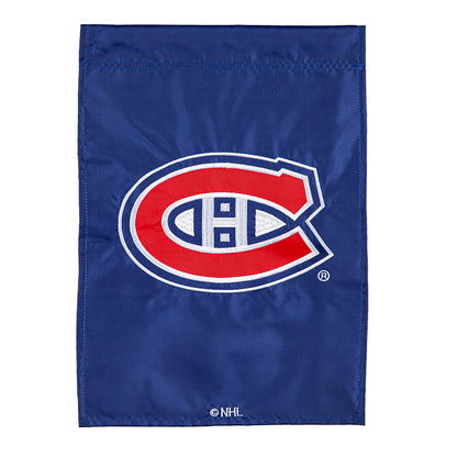 Montreal Canadiens applique garden flag blue background with NHL logo on Tampa Home & Garden Store