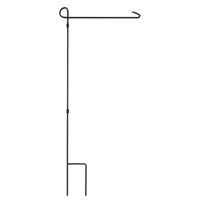 3-Piece Garden Flag Stand black metal with curved top bar and 2 vertical stakes on Tampa Home & Garden Store