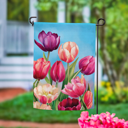 Tulip Palooza Suede Garden Flag - Tampa Home & Garden Store