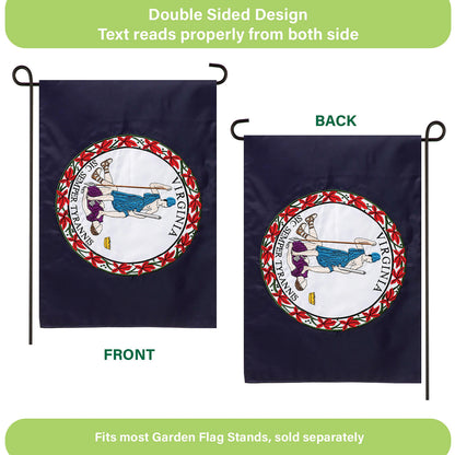 Virginia State Flag Garden Applique Flag navy background circular seal Evergreen Enterprises on Tampa Home & Garden Store