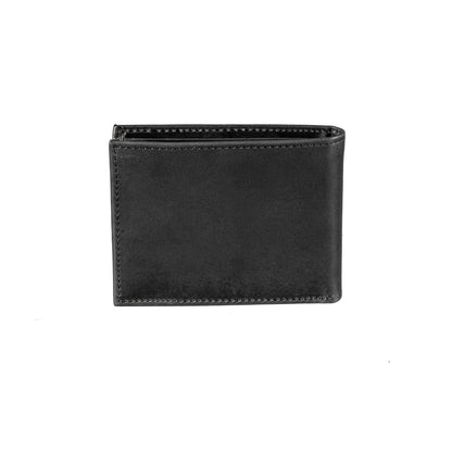 Bi-Fold black leather wallet with top-edge stitching on Tampa Home & Garden Store