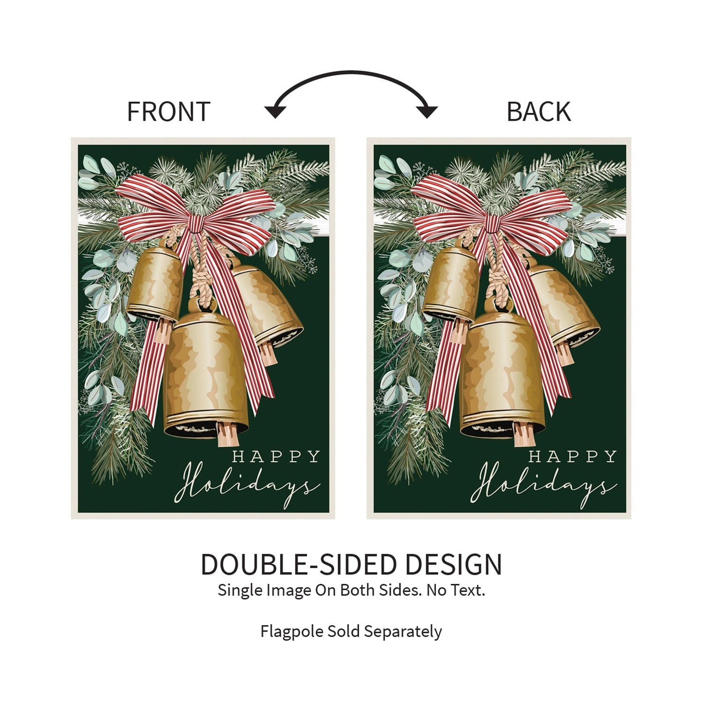 Two Golden Bells Applique Garden Flags Evergreen Enterprises double-sided on Tampa Home & Garden Store