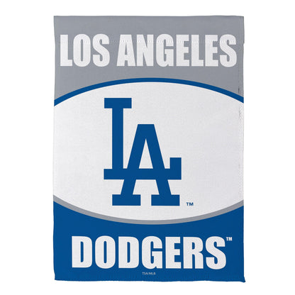 Los Angeles Dodgers suede flag by Evergreen Enterprises, blue white, sports fan accessory on Tampa Home & Garden Store