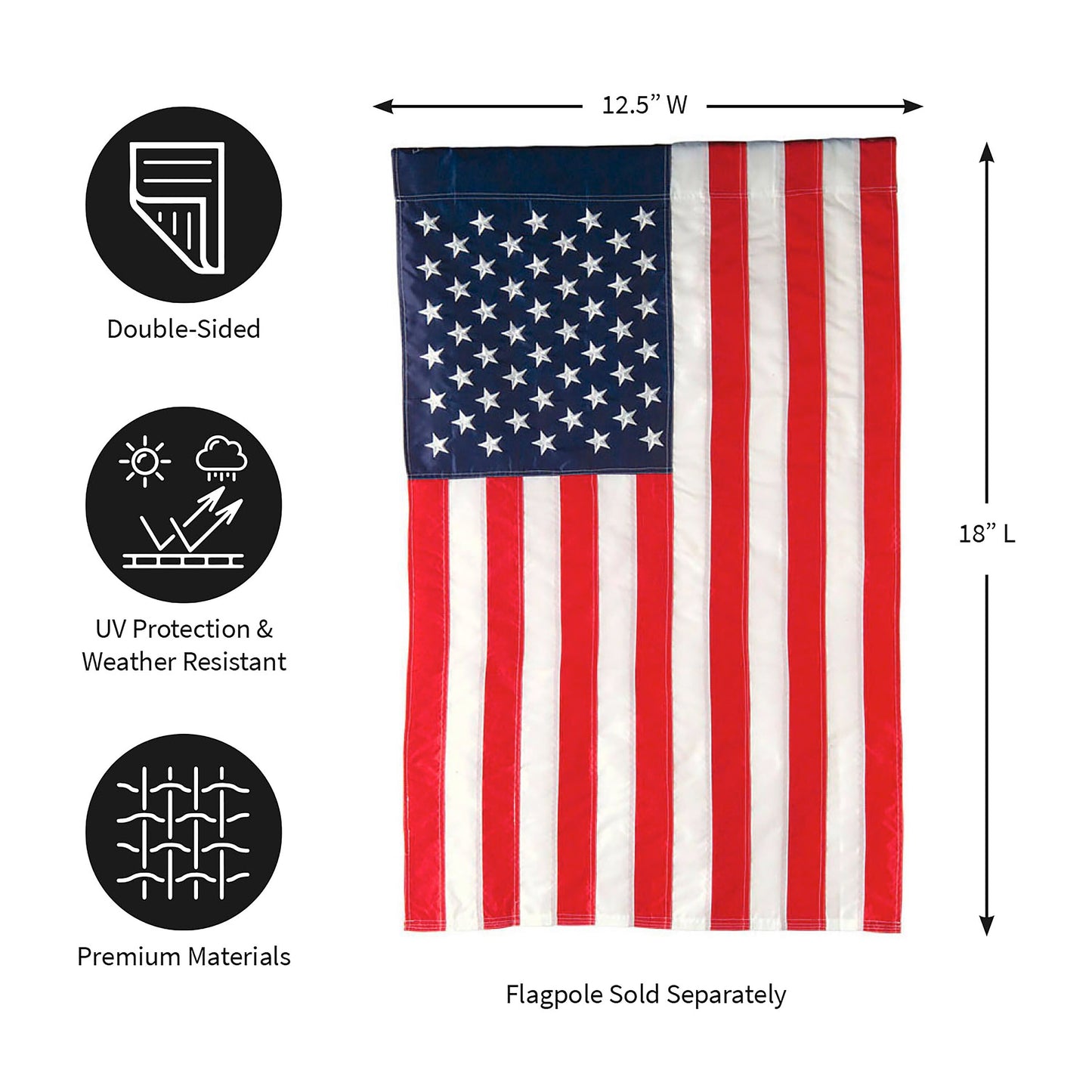 American Flag Garden Applique Flag by Evergreen Enterprises - double-sided on Tampa Home & Garden Store