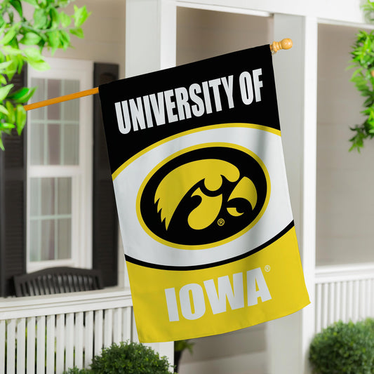 University of Iowa Suede House Flag - Tampa Home & Garden Store