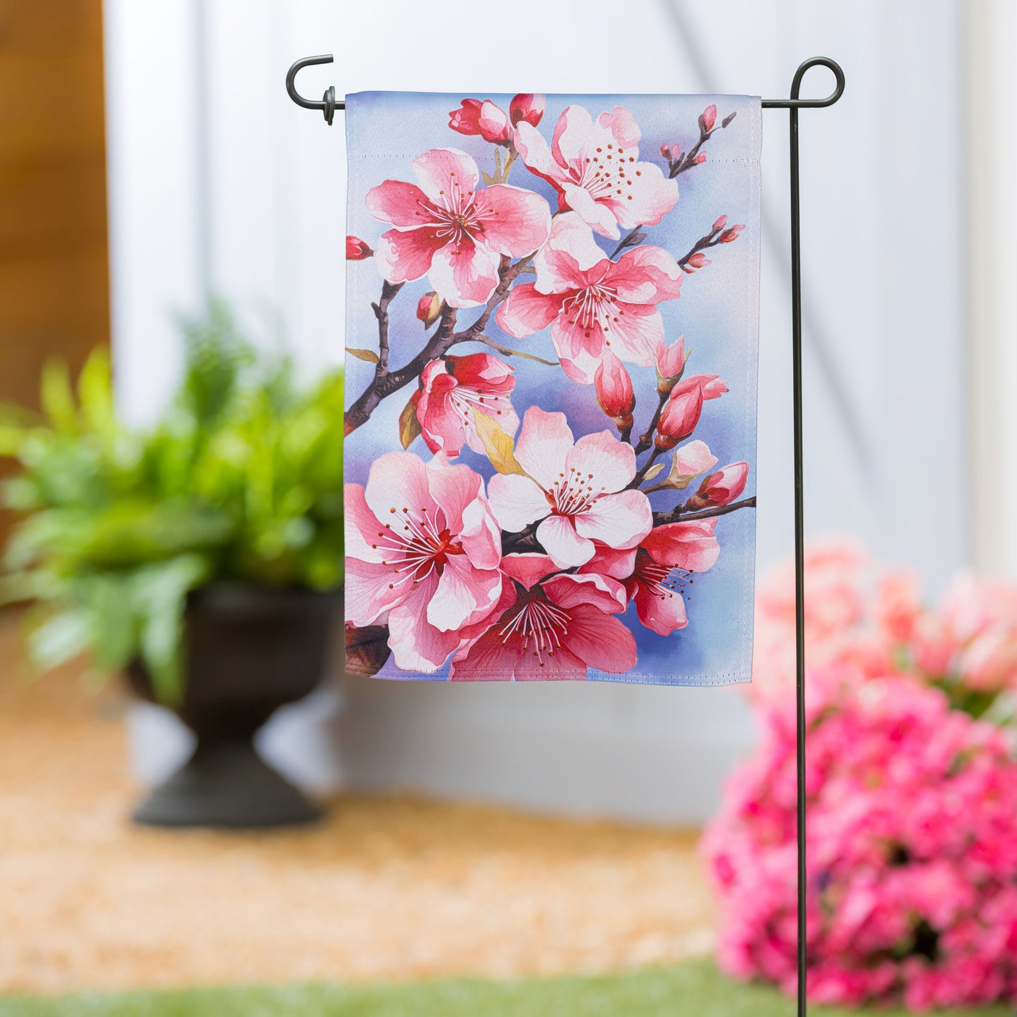 Drapeau de jardin en suédine Fleur de cerisier