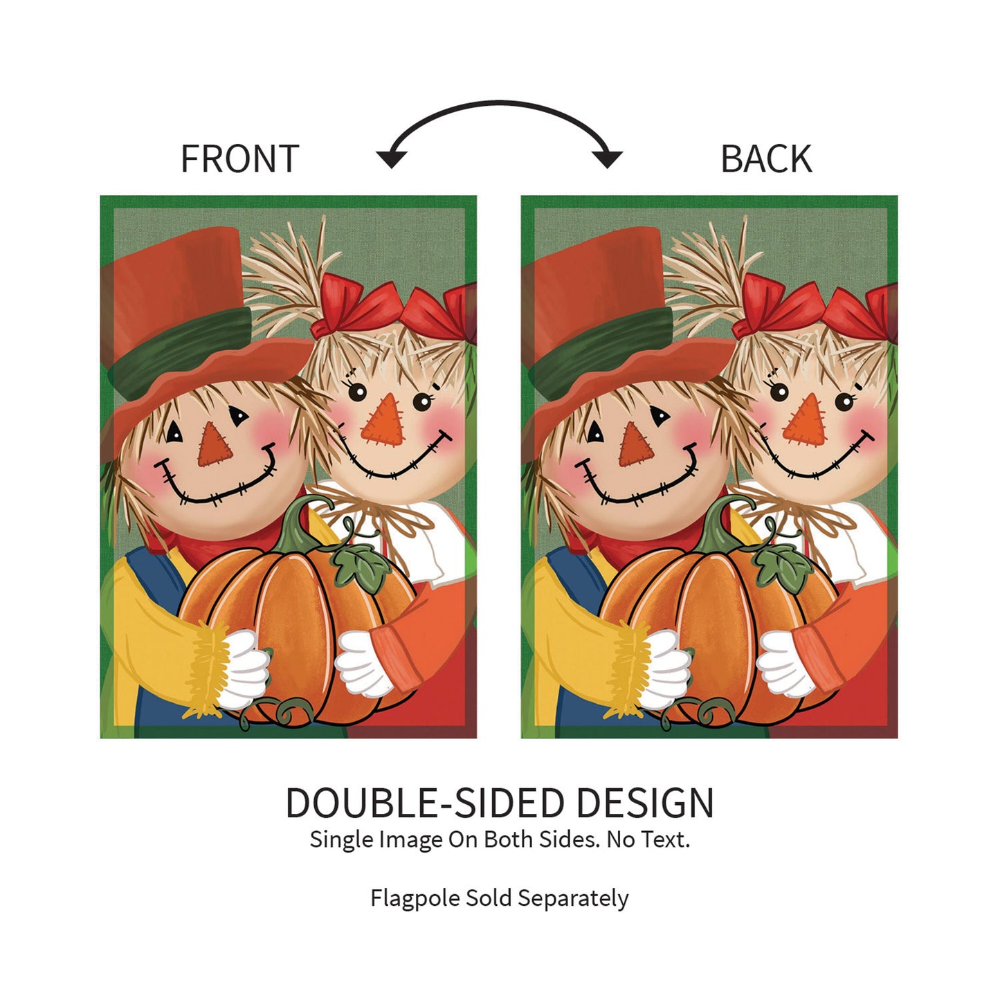 Couple Of Scarecrows Applique Garden Flag pair double-sided design by Evergreen Enterprises on Tampa Home & Garden Store