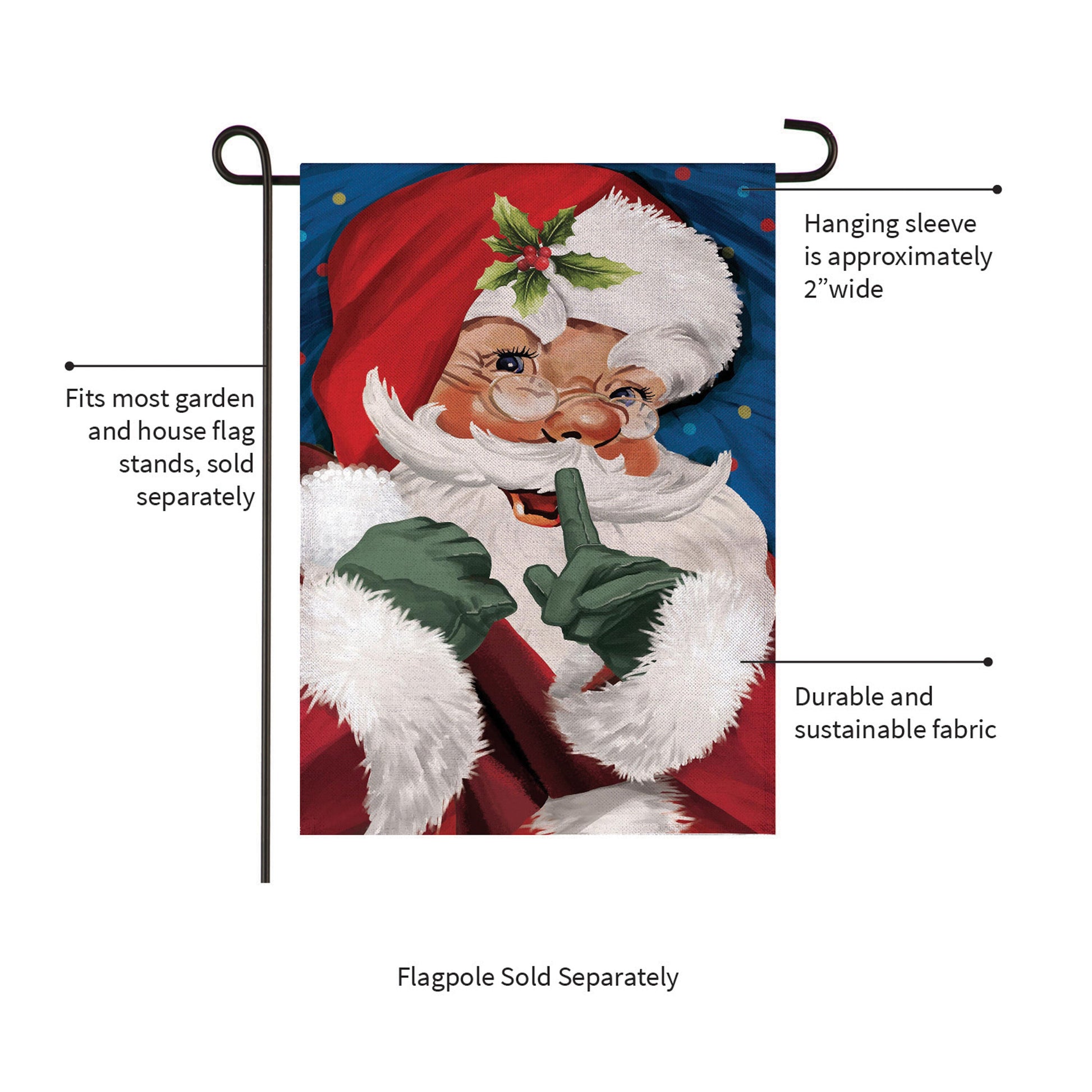 Traditional Santa Portrait Burlap Garden Flag by Evergreen Enterprises on Tampa Home & Garden Store