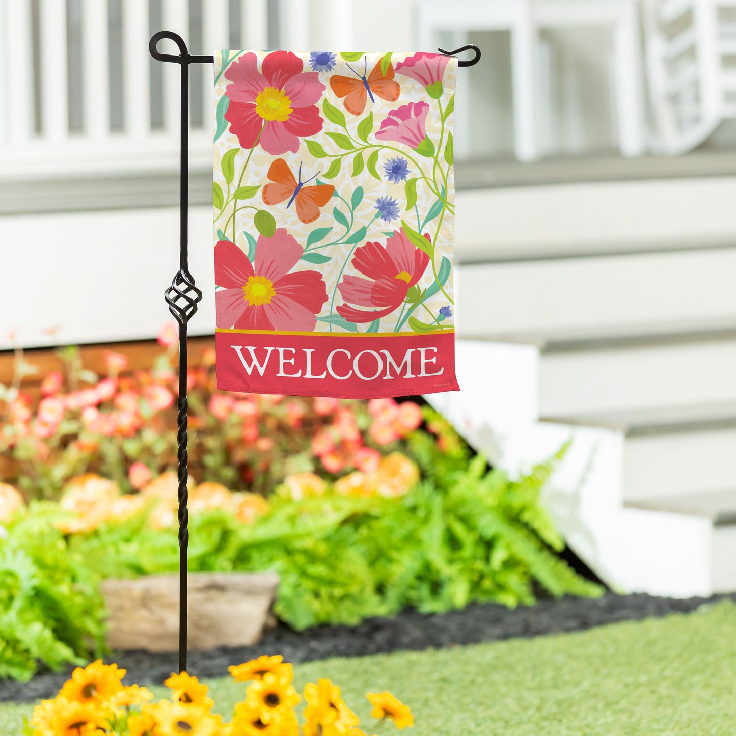 Wildflower Bunch Suede Garden Flag