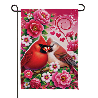 Drapeau de jardin en suède Amoureux des cardinaux