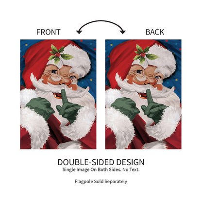 Traditional Santa Burlap Garden Flag, double-sided portrait on burlap on Tampa Home & Garden Store