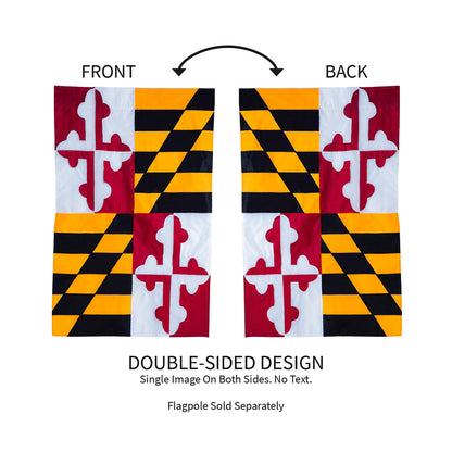 Maryland state flag garden applique flag, double-sided, two flags shown, Evergreen Enterprises on Tampa Home & Garden Store