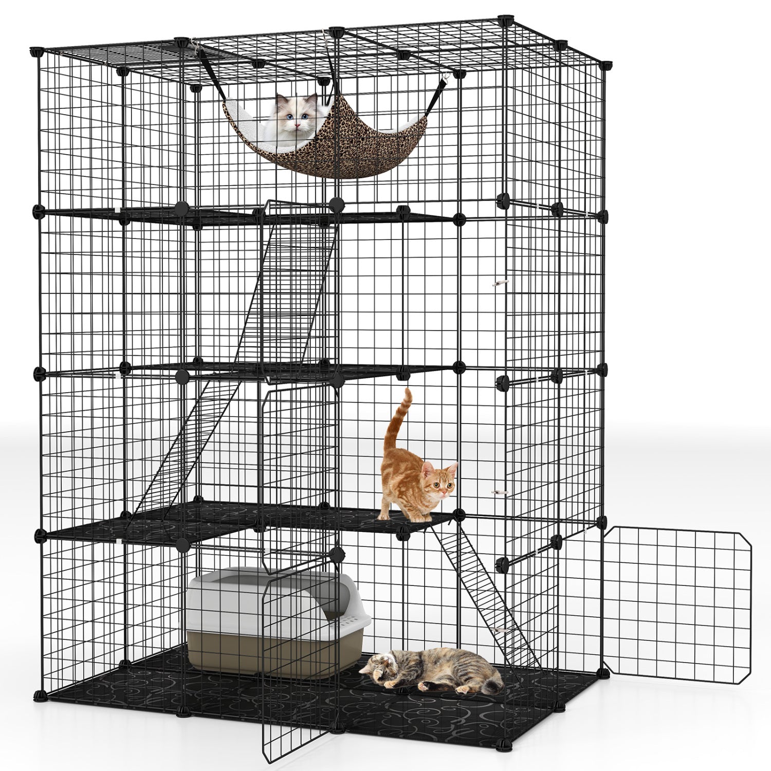 4-Tier Cat Cage with skylight hammock DirectDeals; black frame for 1–4 cats on Tampa Home & Garden Store