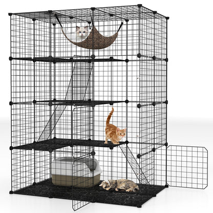 4-Tier Cat Cage with skylight hammock DirectDeals; black frame for 1–4 cats on Tampa Home & Garden Store