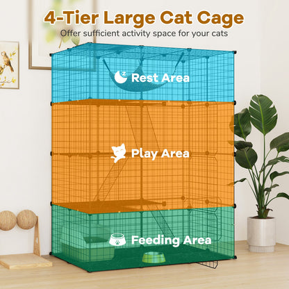 4-Tier Cat Cage with skylight and hammock, stacked sections for 1–4 cats DirectDeals on Tampa Home & Garden Store