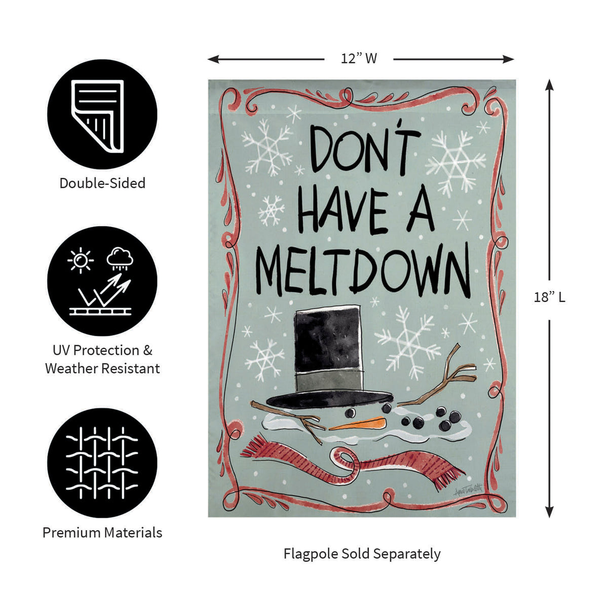 Holiday Fun Reversible Suede Garden Flag, double-sided with red border Evergreen Enterprises on Tampa Home & Garden Store