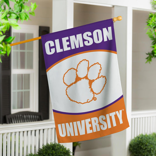 Clemson University Suede Flag, House - Tampa Home & Garden Store