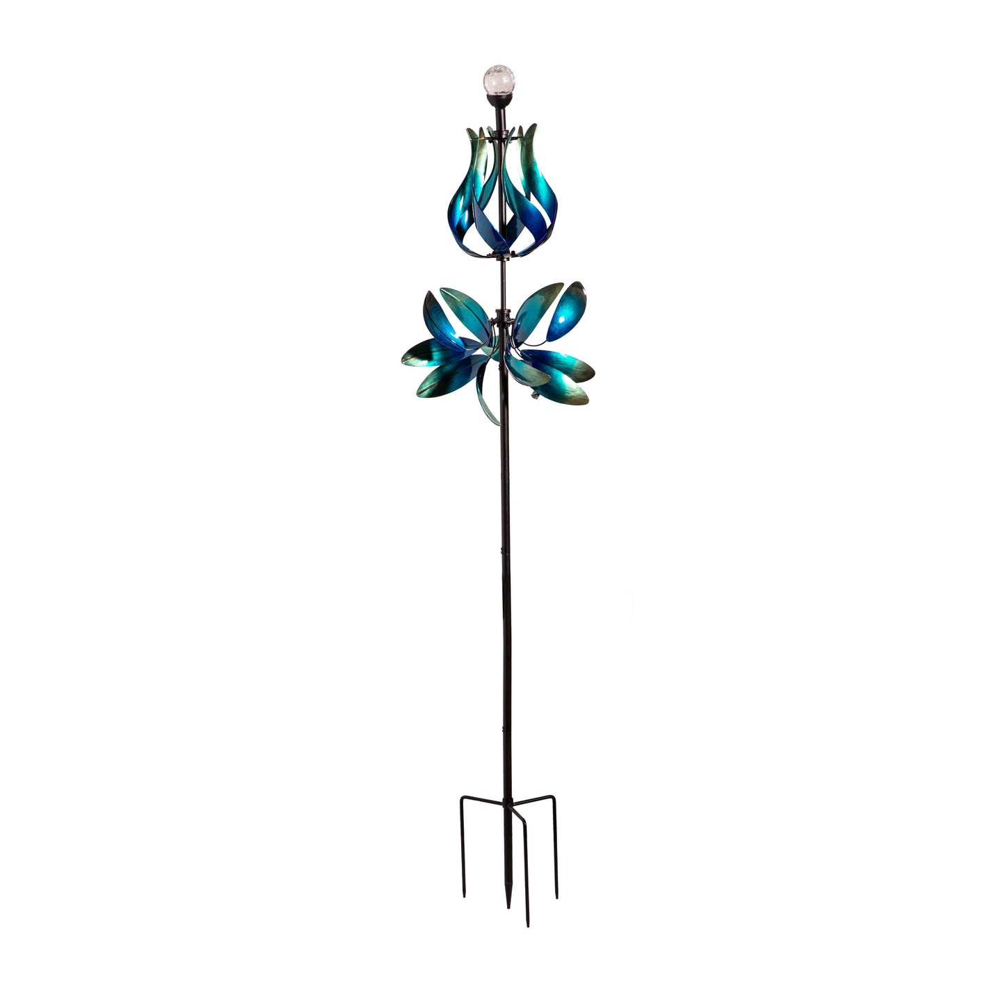 Seaside Retreat Wind Spinner 82in tall blue teal floral gradient Evergreen Enterprises on Tampa Home & Garden Store